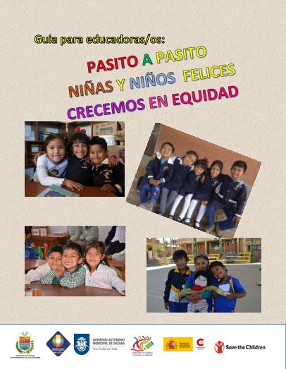 Portada Pasito a pasito, niños y niñas felices, crecemos en equidad